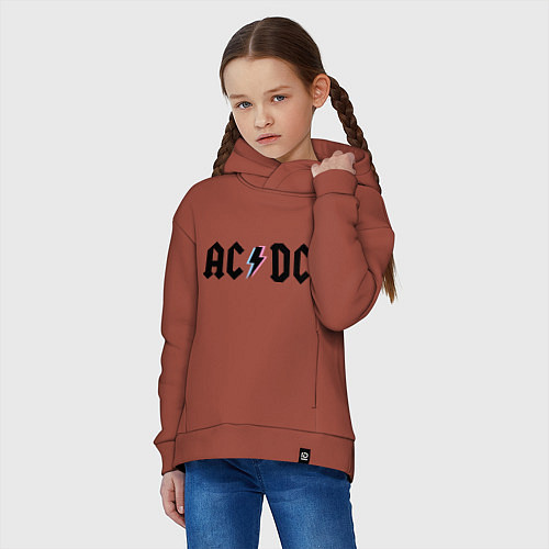 Детское худи оверсайз AC/DC / Кирпичный – фото 3