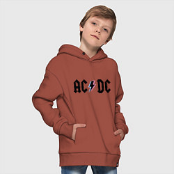 Толстовка оверсайз детская AC/DC, цвет: кирпичный — фото 2