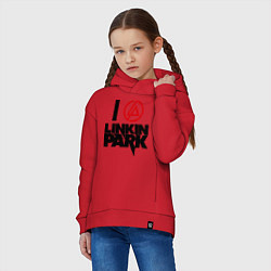 Толстовка оверсайз детская I love Linkin Park, цвет: красный — фото 2