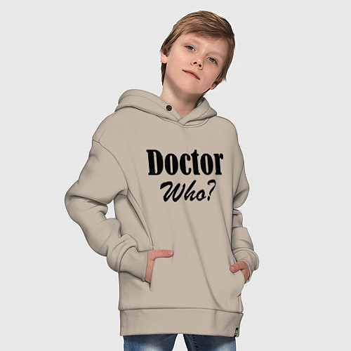 Детское худи оверсайз Doctor Who? / Миндальный – фото 4