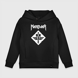 Толстовка оверсайз детская Manowar, цвет: черный