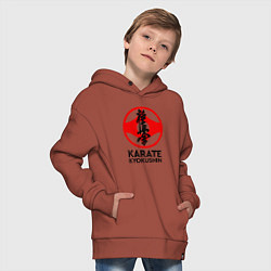 Толстовка оверсайз детская Karate Kyokushin, цвет: кирпичный — фото 2