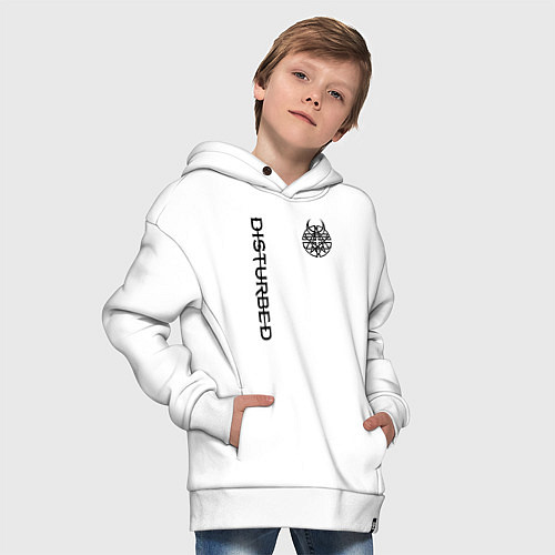 Детское худи оверсайз DISTURBED / Белый – фото 4