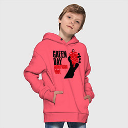 Толстовка оверсайз детская Green Day: American idiot, цвет: коралловый — фото 2
