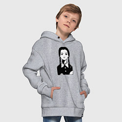 Толстовка оверсайз детская Wednesday Addams, цвет: меланж — фото 2