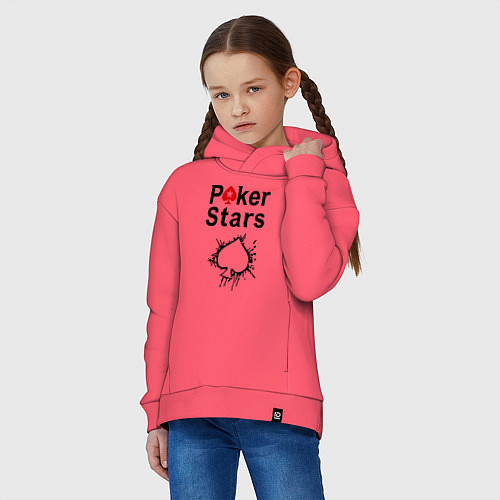 Детское худи оверсайз Poker Stars / Коралловый – фото 3