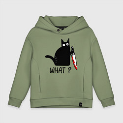 Толстовка оверсайз детская What cat, цвет: авокадо