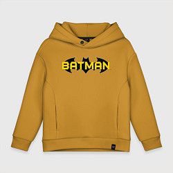 Толстовка оверсайз детская Batman Logo, цвет: горчичный