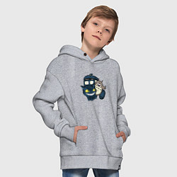 Толстовка оверсайз детская Tardis Totoro, цвет: меланж — фото 2