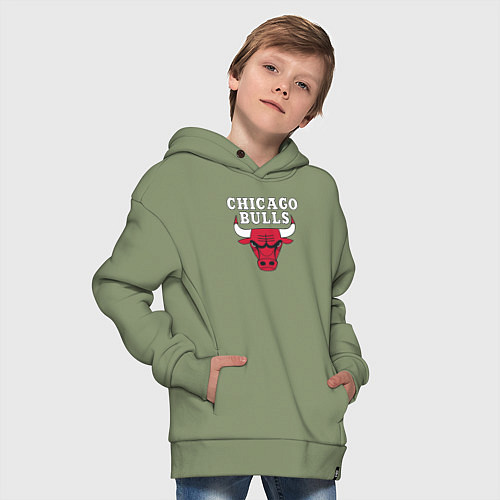 Детское худи оверсайз CHICAGO BULLS / Авокадо – фото 4