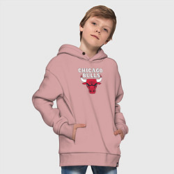 Толстовка оверсайз детская CHICAGO BULLS, цвет: пыльно-розовый — фото 2