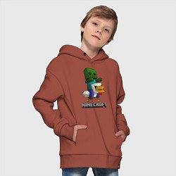 Толстовка оверсайз детская MINECRAFT, цвет: кирпичный — фото 2