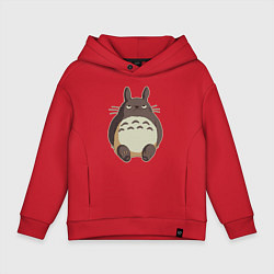 Толстовка оверсайз детская Грустный Тоторо, цвет: красный
