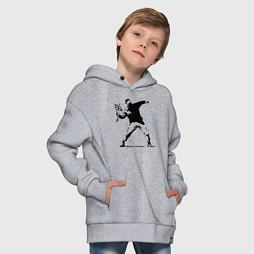 Детское худи оверсайз Banksy / Меланж – фото 4