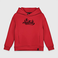 Толстовка оверсайз детская Handball lettering, цвет: красный