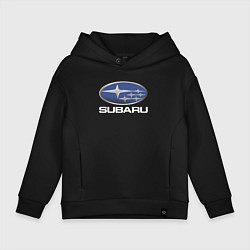 Толстовка оверсайз детская SUBARU, цвет: черный