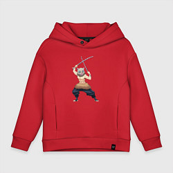 Толстовка оверсайз детская KIMETSU NO YAIBA, цвет: красный