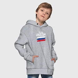Толстовка оверсайз детская Россия, цвет: меланж — фото 2