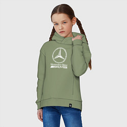 Толстовка оверсайз детская MERCEDES-BENZ AMG, цвет: авокадо — фото 2