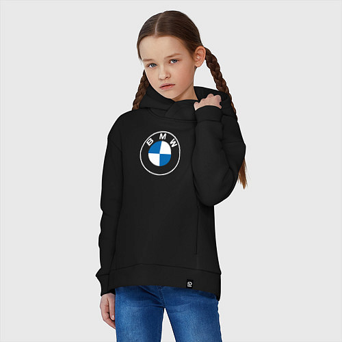 Детское худи оверсайз BMW LOGO 2020 / Черный – фото 3