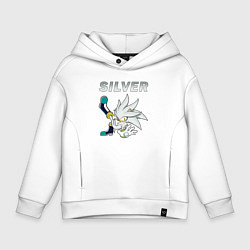Толстовка оверсайз детская SONIC Silver, цвет: белый