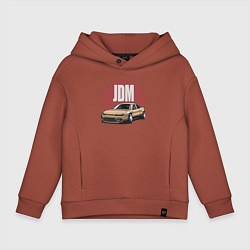 Толстовка оверсайз детская JDM, цвет: кирпичный