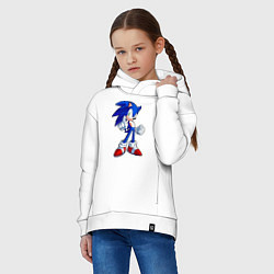 Толстовка оверсайз детская SONIC, цвет: белый — фото 2