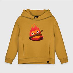 Толстовка оверсайз детская Calcifer, цвет: горчичный