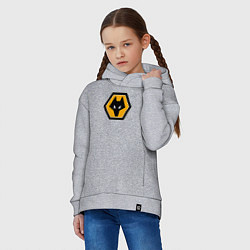 Толстовка оверсайз детская Вулверхэмптон Уондерерс, цвет: меланж — фото 2