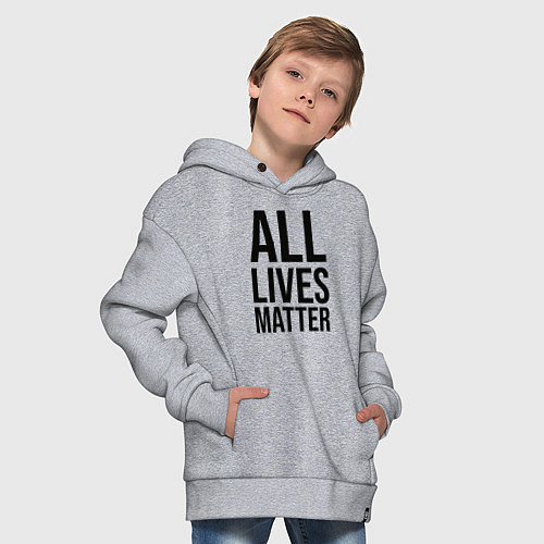 Детское худи оверсайз ALL LIVES MATTER / Меланж – фото 4