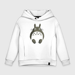 Толстовка оверсайз детская Тоторо с прозрачным пузиком, цвет: белый
