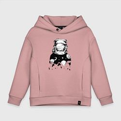 Толстовка оверсайз детская Космонавт, цвет: пыльно-розовый