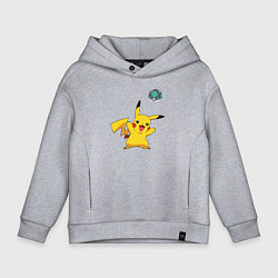 Толстовка оверсайз детская Pokemon pikachu 1, цвет: меланж