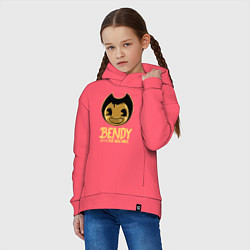 Толстовка оверсайз детская Bendy And The Ink Machine, цвет: коралловый — фото 2
