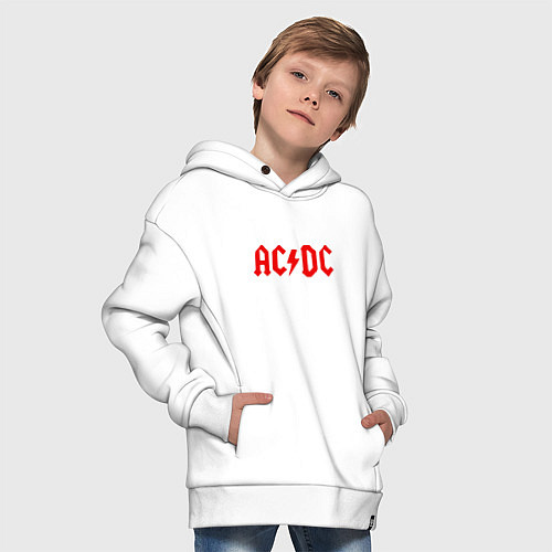 Детское худи оверсайз ACDC / Белый – фото 4