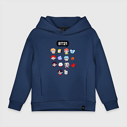 Толстовка оверсайз детская BTS BT21, цвет: тёмно-синий