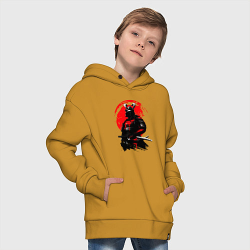 Детское худи оверсайз САМУРАЙ / Горчичный – фото 4