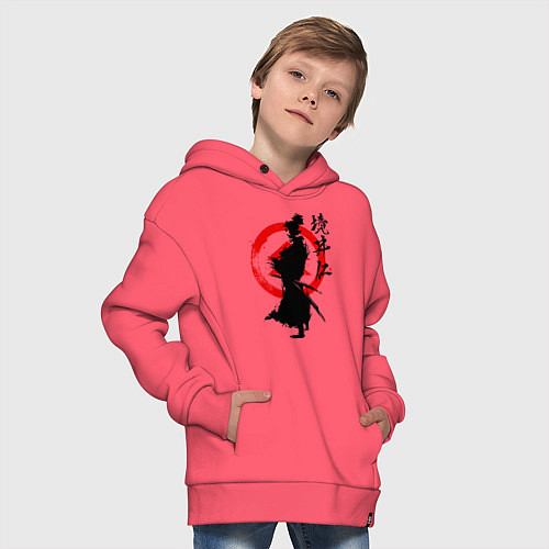 Детское худи оверсайз Ghost of Tsushima / Коралловый – фото 4
