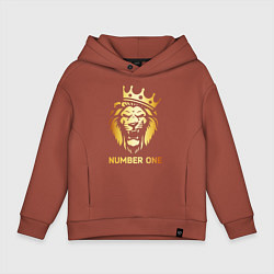 Толстовка оверсайз детская ЗОЛОТОЙ ЛЕВ, цвет: кирпичный