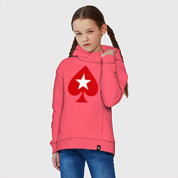 Толстовка оверсайз детская Покер Пики Poker Stars, цвет: коралловый — фото 2