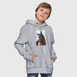 Толстовка оверсайз детская Number one, цвет: меланж — фото 2