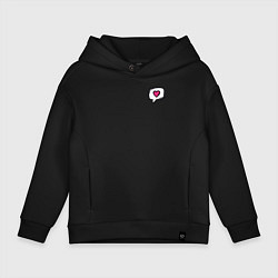 Толстовка оверсайз детская Сердце, цвет: черный