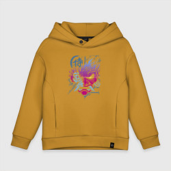 Толстовка оверсайз детская Cyberpunk 2077 Геометрия, цвет: горчичный