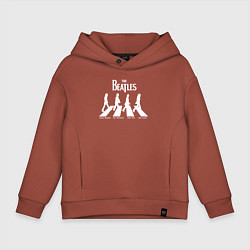 Толстовка оверсайз детская The Beatles, цвет: кирпичный