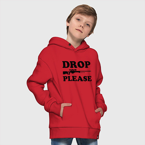 Детское худи оверсайз Drop Please / Красный – фото 4