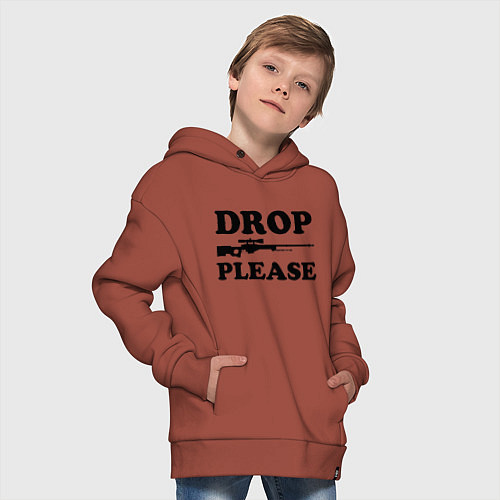 Детское худи оверсайз Drop Please / Кирпичный – фото 4