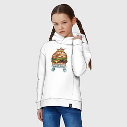 Толстовка оверсайз детская Burger queen, цвет: белый — фото 2