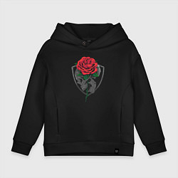 Толстовка оверсайз детская Skull&Rose, цвет: черный