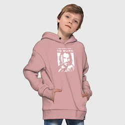 Толстовка оверсайз детская WE HAVE A CITY TO BURN, цвет: пыльно-розовый — фото 2