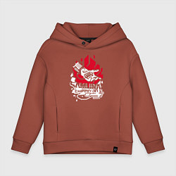 Толстовка оверсайз детская Cyberpunk 2077 SAMURAI, цвет: кирпичный